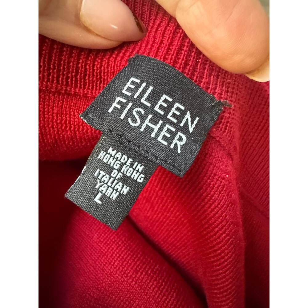 Eileen fisher Red Merino wool maxi knit skirt elastic waist women’s L - Picture 5 of 9